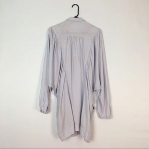 Free People Dresses - Free People Shirt Dress Ruched Purple White XS Free People Dresses - Free People Shirt Dress Ruched Purple White XS